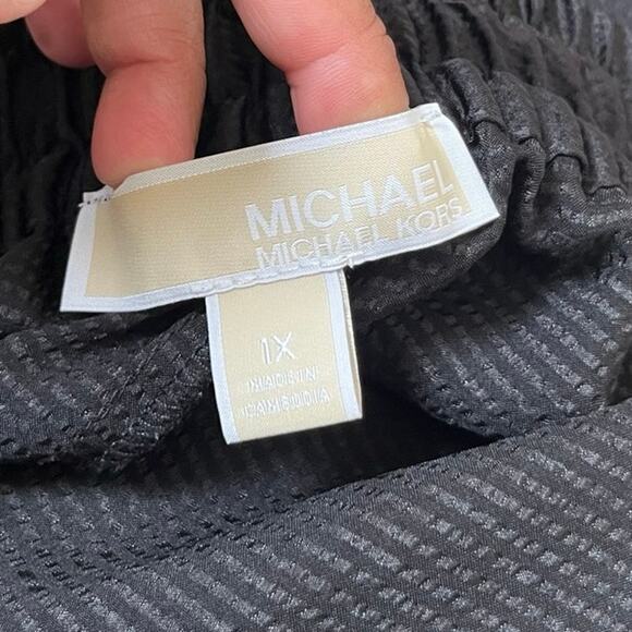 Michael Michael Kors Drawstring Elastic Waistband Textured Side Slits Pants 1X - Picture 14 of 15